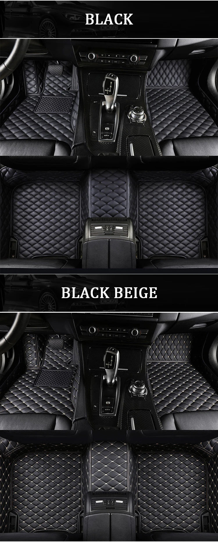 Custom Car Floor Mats for BMW all models 5 Series E34 E39 E60 E61 F10 F11 F07 | 6 Series GT F12 F13 F06 640 made by KINDO Covers