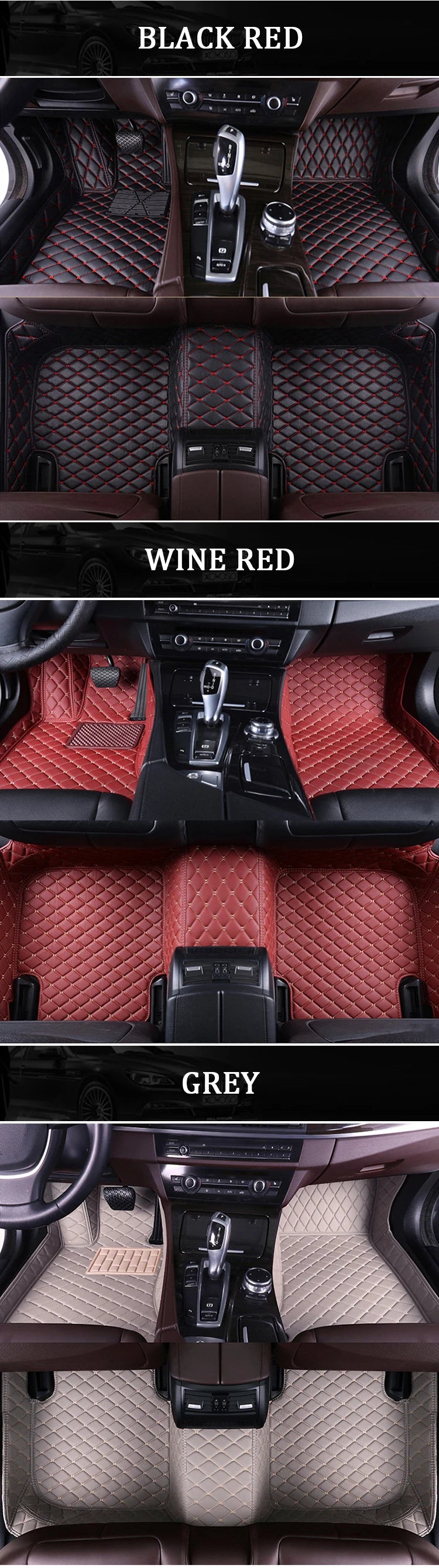 Custom Car Floor Mats for BMW all models 5 Series E34 E39 E60 E61 F10 F11 F07 | 6 Series GT F12 F13 F06 640 made by KINDO Covers